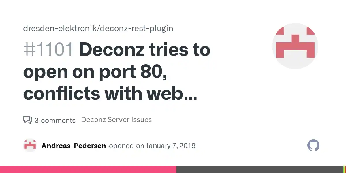 Deconz Server Issues