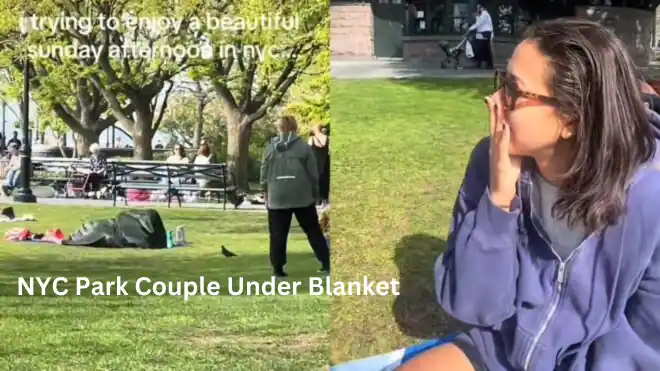 NYC Park Couple Under Blanket